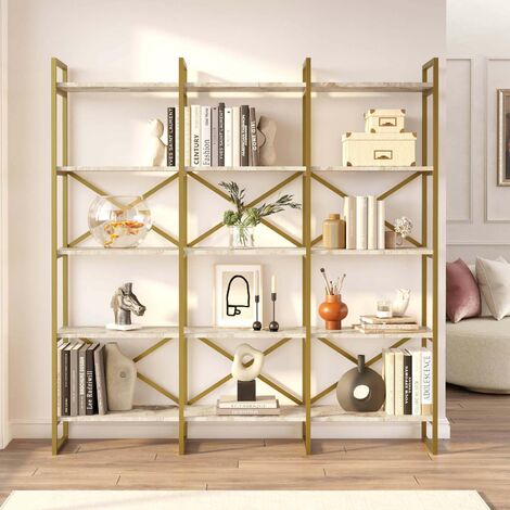 Etagère en aggloméré imitation marbre et métal Vig