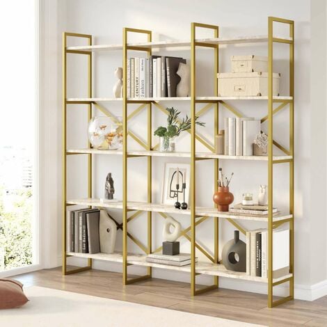 Etagère en aggloméré imitation marbre et métal Vig
