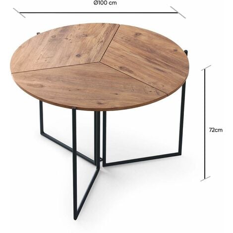 Table de repas en aggloméré et métal Yaprak