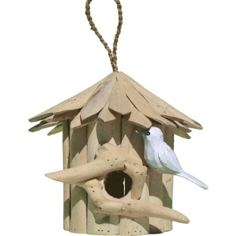 Nichoir rond en bois d'albésia 23 x 22 cm (1/4)