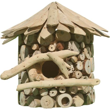 Nichoir demi-rond en bois d'albésia à accorcher (1/4)