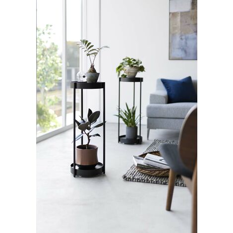Support Plantes 4 Niveaux Avec Roulettes - Métal Noir 119cm - Pour Intérieur/Extérieur - VyGrow