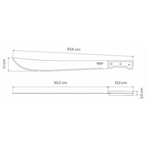 Machette en acier carbone et bois Lame 51 cm