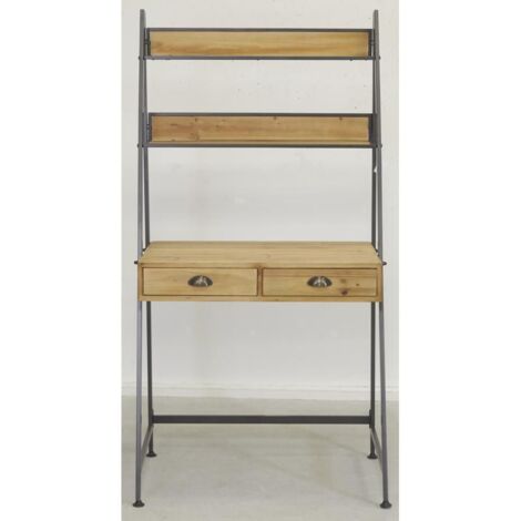 Étagère bureau en bois et métal