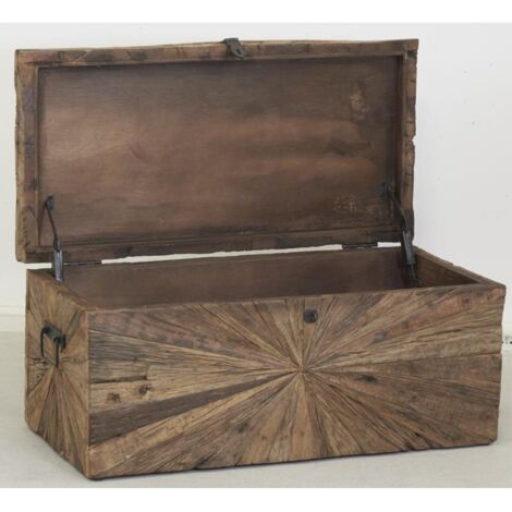 Coffre de rangement en bois recyclé