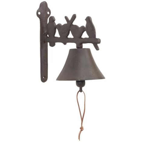 Cloche En Fonte Décorative Avec Oiseaux – Sonnette Artisanale Vintage