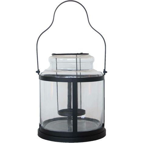 Lanterne tempête en métal et verre 25.4 x 28.4 x 26.7 cm (1/3)