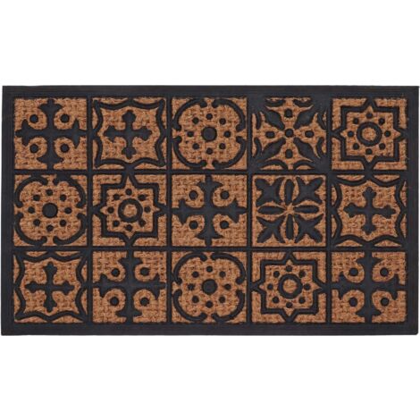 Paillasson en fibres de coco et caoutchouc avec motifs 75 x 45 cm Mosaique (1/4)