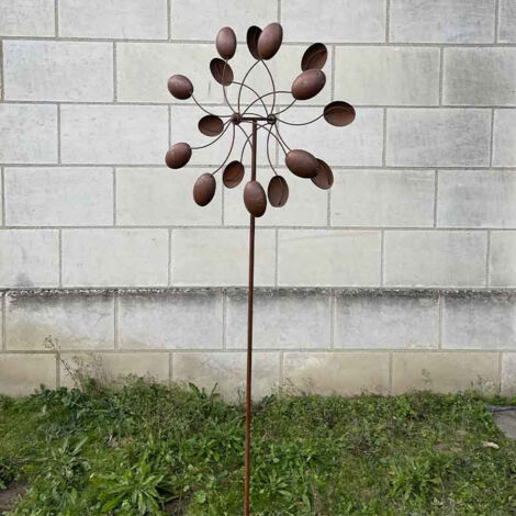 Moulin à planter en fer rouillé 66 x 24 x 200 cm