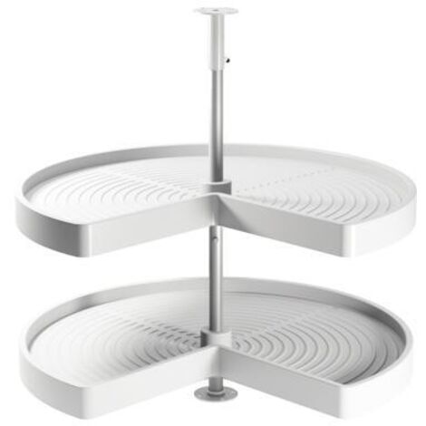Emuca – Plateau pivotant 710mm pour meuble d'angle – 2 plateaux en plastique recyclable – Capacité 20kg par plateau – Installation facile (1/9)