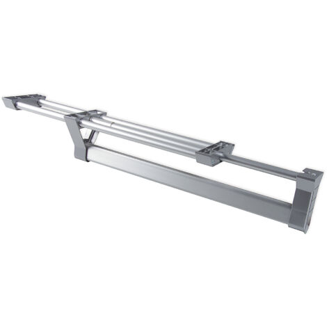 Emuca – Cintre de placard amovible en aluminium anodisé mat – Longueur 350 mm – Pour armoires à profondeur 430 mm minimum – Installation facile