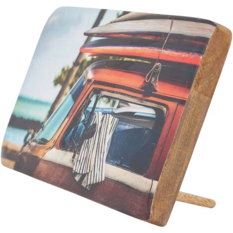 Décoration murale ou à poser en bois émaillé Surf (1/4)