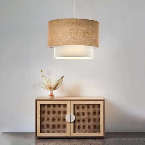 Suspension en tissu effet lin Nature