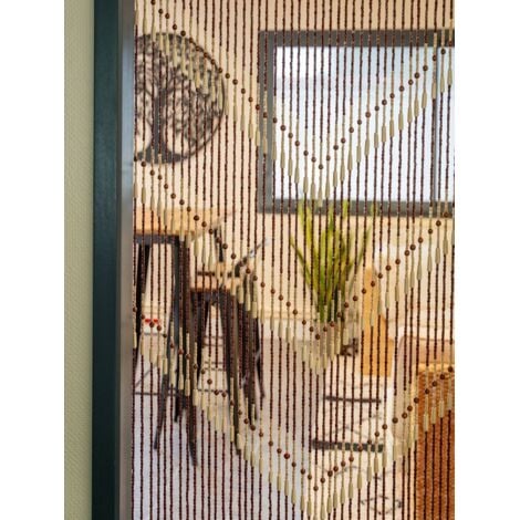 Rideau de porte en bois à motif ethnique