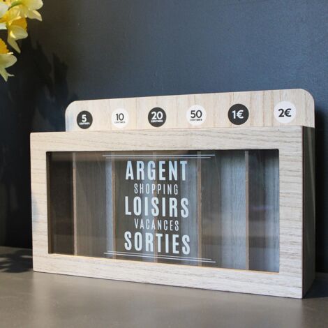 Tirelire compartimentée Shopping 30x20 cm (Lot de 2)