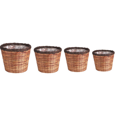 Cache-pots ronds en jacinthe (lot de 4)