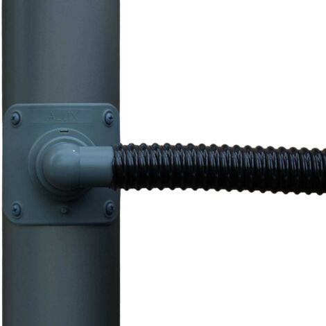 Collecteur d'eau anthracite pour gouttière circulaire 100 mm – Écope en polycarbonate recyclable – Montage rapide sans couper le tuyau – Optimo