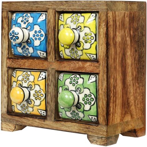 Petit meuble de rangement 4 tiroirs colorés (1/4)