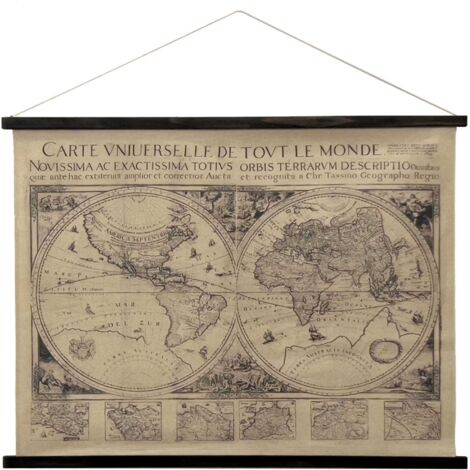 Signes Grimalt Toile enroulable Carte du monde rectangulaire marron photos 75x100x2cm