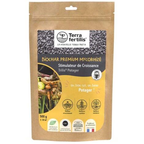 Fertilisant Potager Mycorhizé à base de Biochar – pour des légumes sains et des sols vivants 500 grs