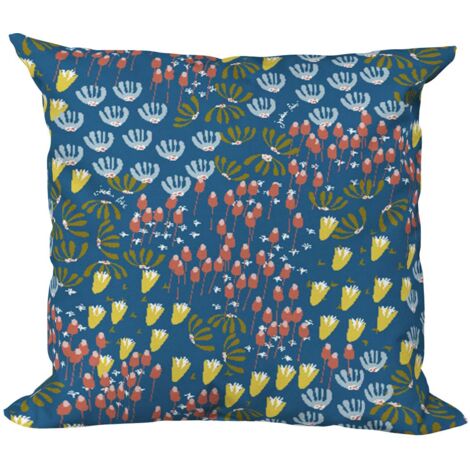 Coussin décoratif en tissu imprimé Eveil 40 x 40 cm (1/2)