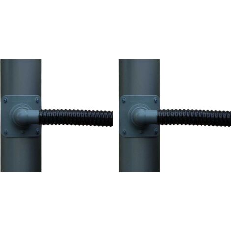 Collecteur d'eau anthracite pour gouttière circulaire (Lot de 2) Pour descente circulaire 80 mm (1/4)