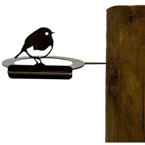 Support pour bol mangeoire en acier corten Bird (1/4)