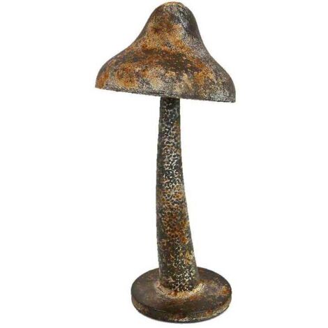 Champignon fer marron patiné 14x14x27cm