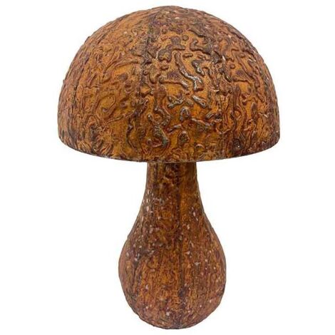 Champignon rond décoratif en acier rouillé 53 x 39 cm
