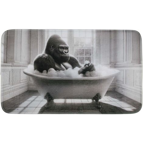 Tapis de bain en polyester Animal 45 x 75 cm Gorille (1/4)