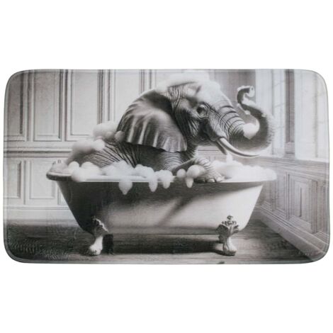 Tapis de bain en polyester Animal 45 x 75 cm Eléphant (1/4)