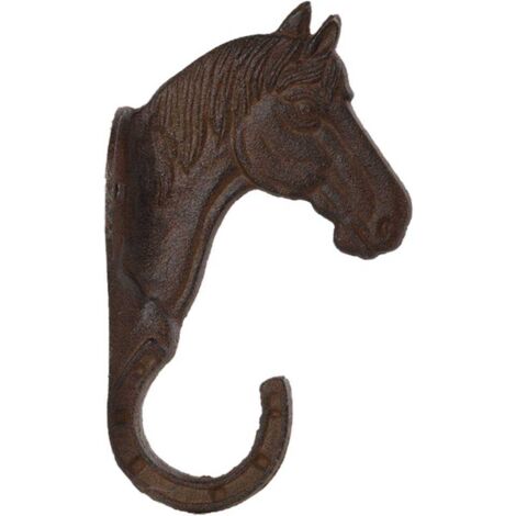 Porte-manteau mural cheval en fonte, 3 crochets, magnifique !!! - - dé