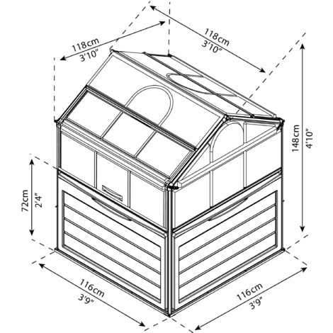 Mini-serre de jardin en aluminium et polycarbonate Plant-Inn