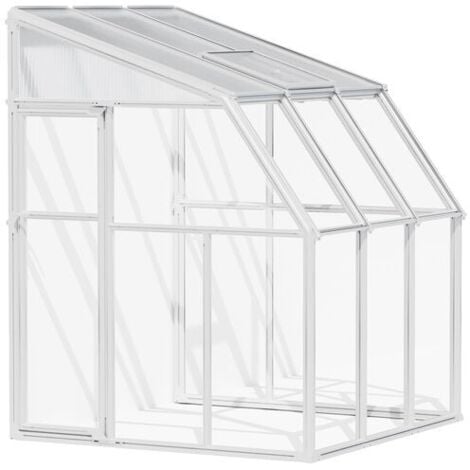 Véranda en aluminium blanc et polycarbonate Sun Room 4m²