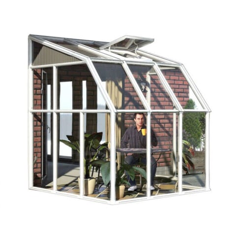 Véranda en aluminium blanc et polycarbonate Sun Room 4m²