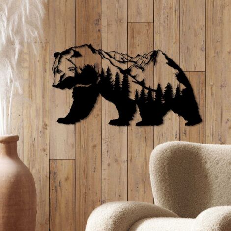 Sculpture Murale Tête D'ours En Résine - Décoration Chic Pour Salon, Bureau, Hôtel - 21 X 18,5 Cm - 5