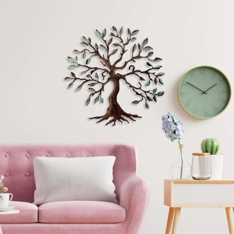 Décoration murale en métal coloré Arbre 2