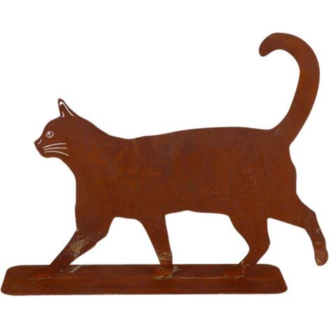 Animal de compagnie décoratif en métal rouillé Chat qui marche (1/2)