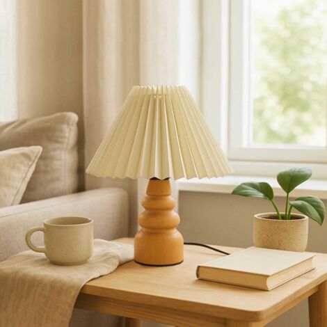 Lampe à Poser Artisanale En Bois – Marron, électrique, Classe A++