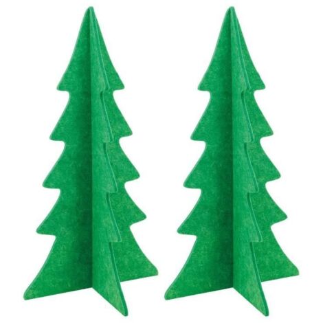 Holdes Lot De 4 Sapins De Noël En Feutre – Kit Déco DIY Pour Enfants – Thème Père Noël Et Élan (Tissu Non Tissé)