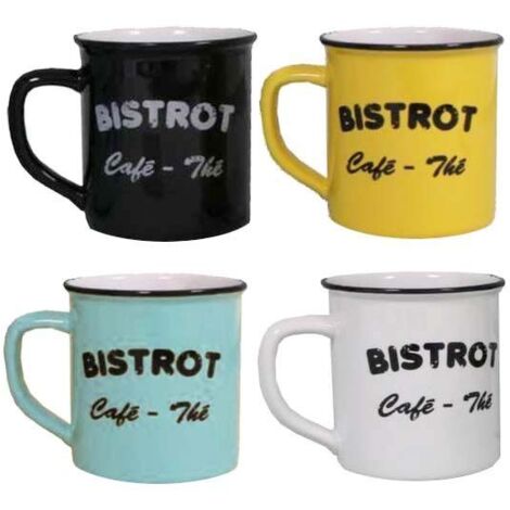 Set 4 mugs Brasserie bistrot (Lot de 4)
