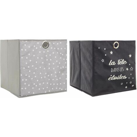 DIVERS Cube de rangement empilable - 35,5 x 35,5 cm - Noir pas