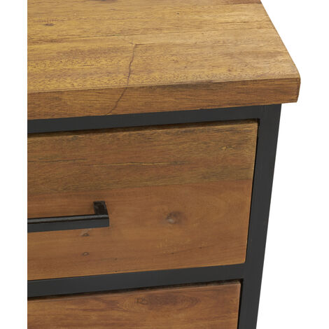 Commode en bois recyclé et métal LOFT 6 tiroirs