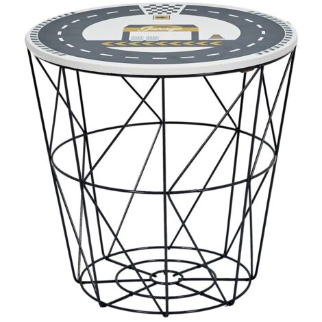 Corbeille de rangement filaire couvercle à motifs Noir - Circuit