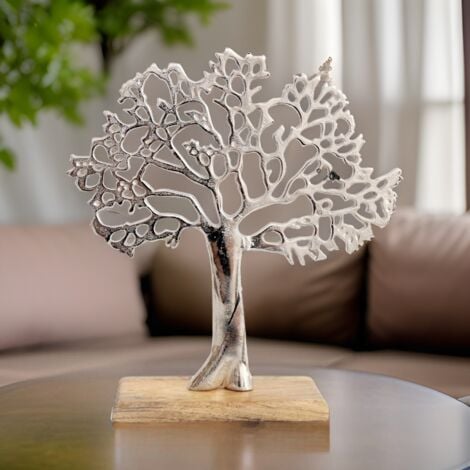 Arbre décoratif en aluminium et bois de manguier Arbre de vie Taille 2