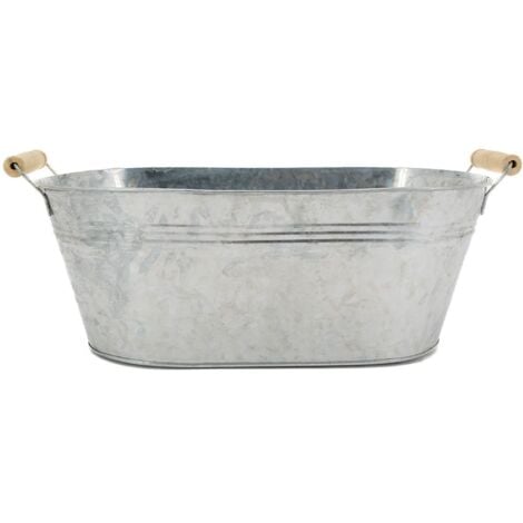 Jardinière ovale zinc et bois Grand modèle
