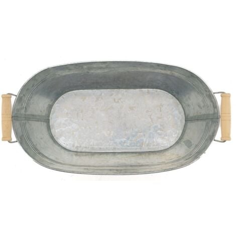 Jardinière ovale zinc et bois Grand modèle