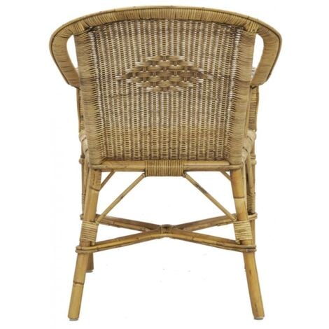 Fauteuil rotin dossier haut naturel