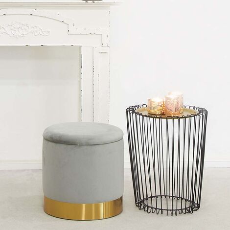 Pouf Coffre En Métal Multi Usage – Rangement + Assise – 5 Kg De Billes – Pour Ados