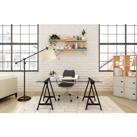 Tréteau architecte en bois peint (Lot de 2)